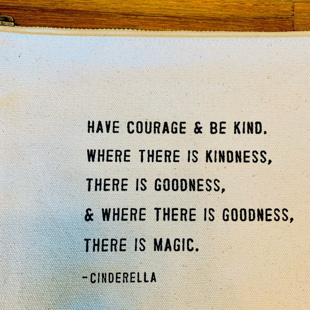 Cinderella Princess Quote Canvas Pouch cosmetic bag - Picture 2 of 7